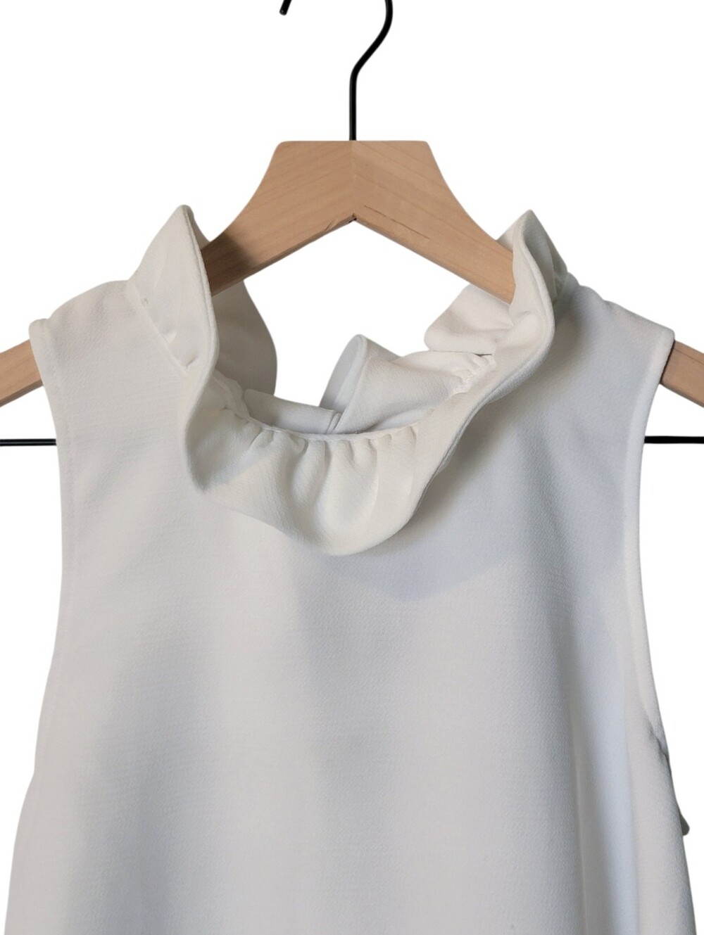 Pomander Place Tuckernuck Womens White Mason Sleeveless Top Ruffle Blouse S - Picture 5 of 8